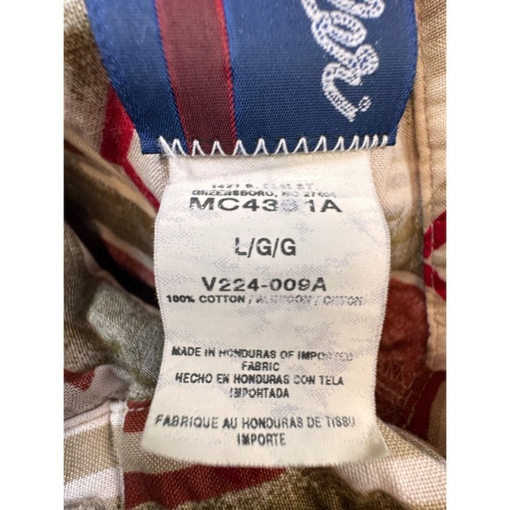 Vintage Wrangler Western Shirt Mens L Aztec Geometric‎ Stripe Pearl Snap - Picture 9 of 10